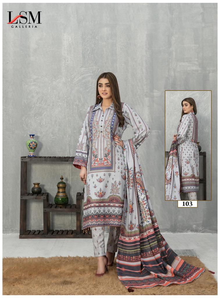 LSM Galleria Sana Samia Luxury Lawn Print Collection Casual Salwar Suit
