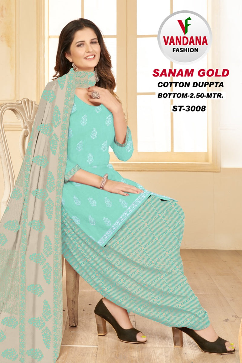 Vandana Fashion Sanam Gold Vol 3 Pure Cotton With Printed Work Stylish Designer Casual Wear Salwar Suit