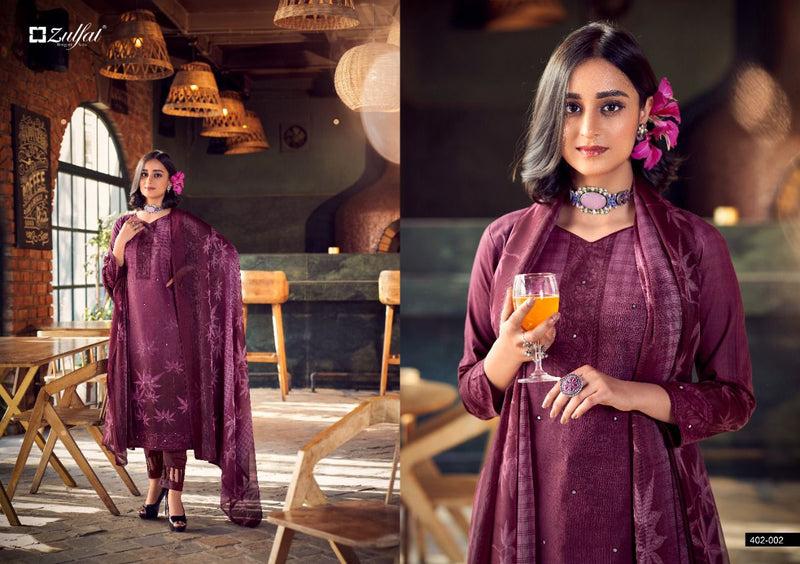 Zulfat Designer Suits Sandhya Cotton With Fancy Prints Festive Wear Salwar Suits