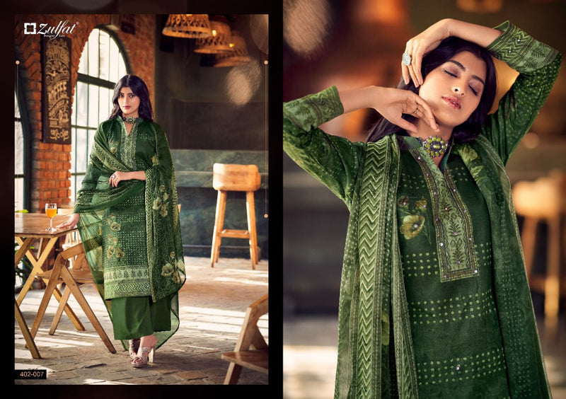 Zulfat Designer Suits Sandhya Cotton With Fancy Prints Festive Wear Salwar Suits