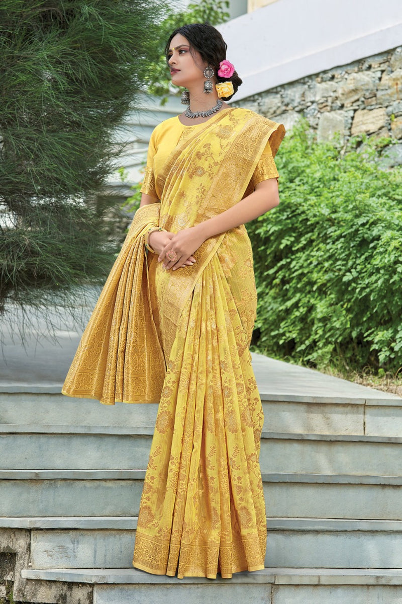 Sangam Prints Avyukta Linen Weaving Work Fancy Saree