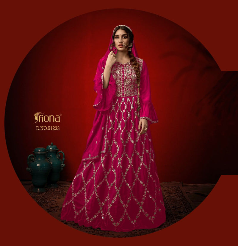 Fiona Sangini Georgette With Heavy Elegant Work Stylish Designer Fancy Long Gown