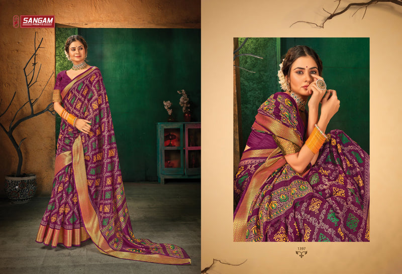 Sangam Prints Sangini Cotton Printed Party Wear Sarees