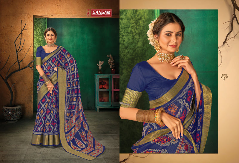 Sangam Prints Sangini Cotton Printed Party Wear Sarees