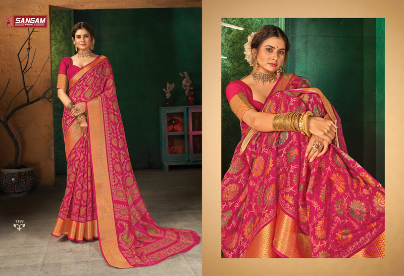 Sangam Prints Sangini Cotton Printed Party Wear Sarees