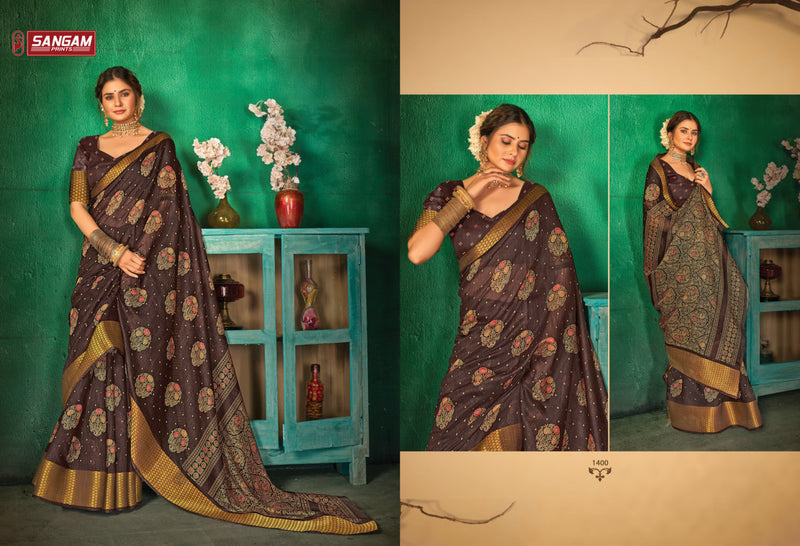 Sangam Prints Sangini Cotton Printed Party Wear Sarees