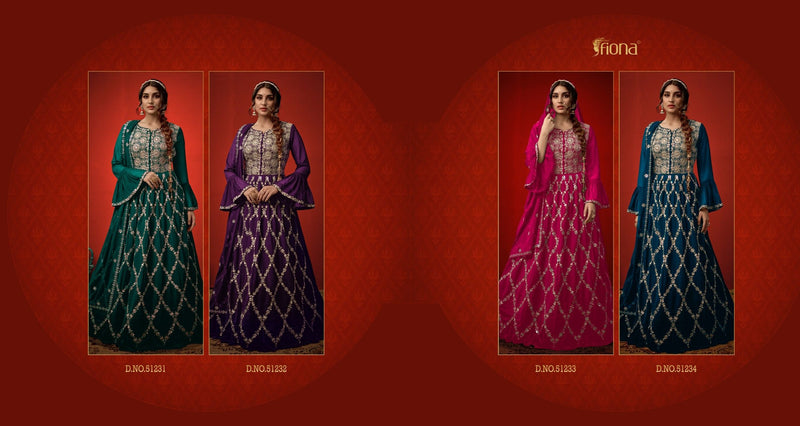 Fiona Sangini Georgette With Heavy Elegant Work Stylish Designer Fancy Long Gown