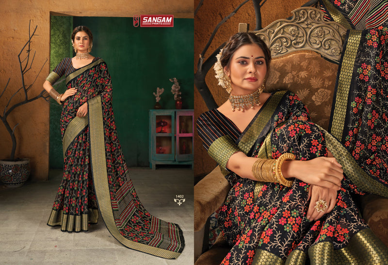 Sangam Prints Sangini Cotton Printed Party Wear Sarees