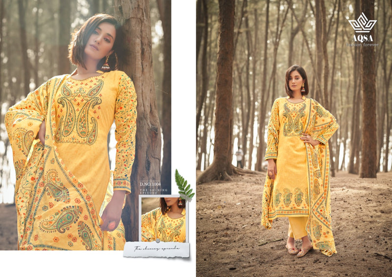 Aqsa Sanya Dno 1001 To 1008 Cambric Cotton Kasmiri Embroidery Work Stylish Designer Party Wear Salwar Suit