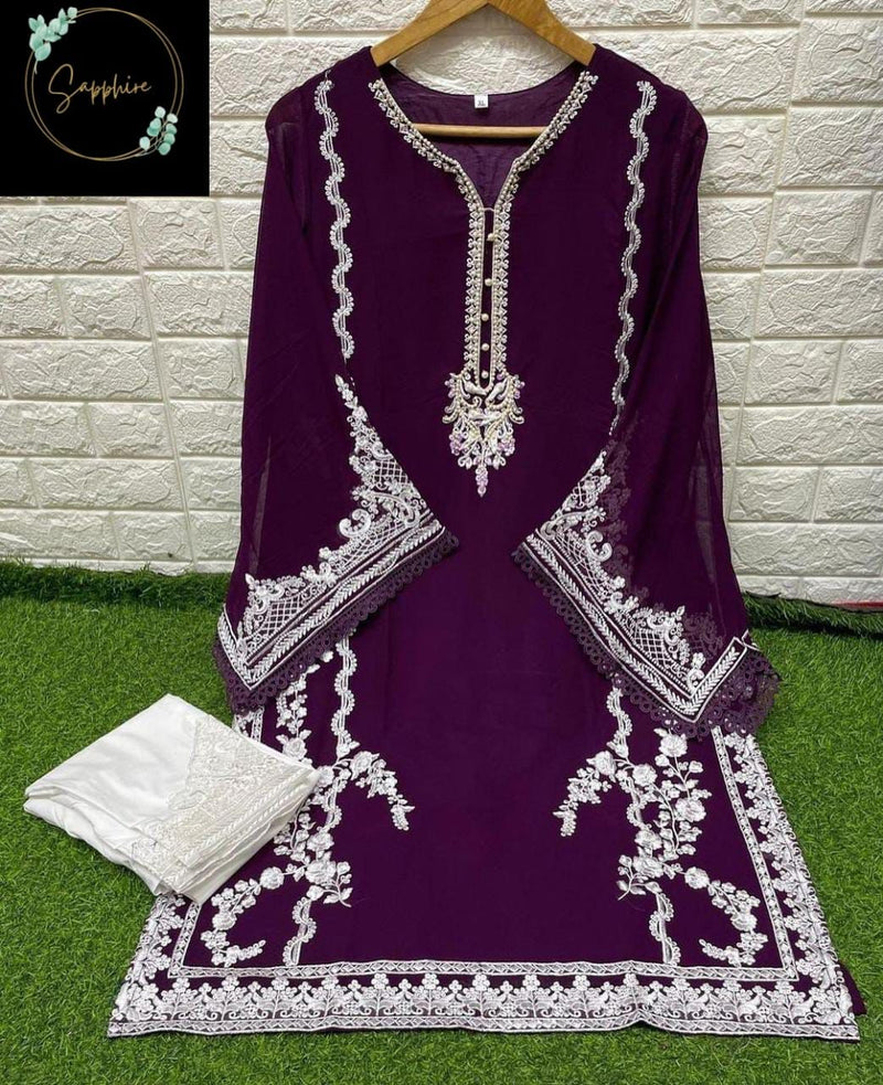 MF Sapphire Vol 1 Fox Georgette Pakistani Style Designer Kurtis With Bottom