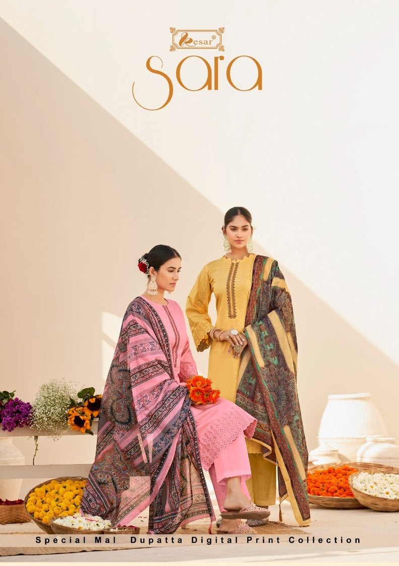 Kesar Sara Pure Jaam Cotton Neck Daman Sleeves Work Fancy Designer Salwar Kameez