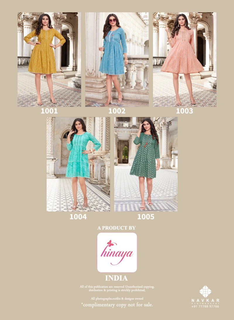 Hinaya Saraa Vol 1 Pure Cotton With Beautiful Work Stylish Designer Attractive Look Kurti