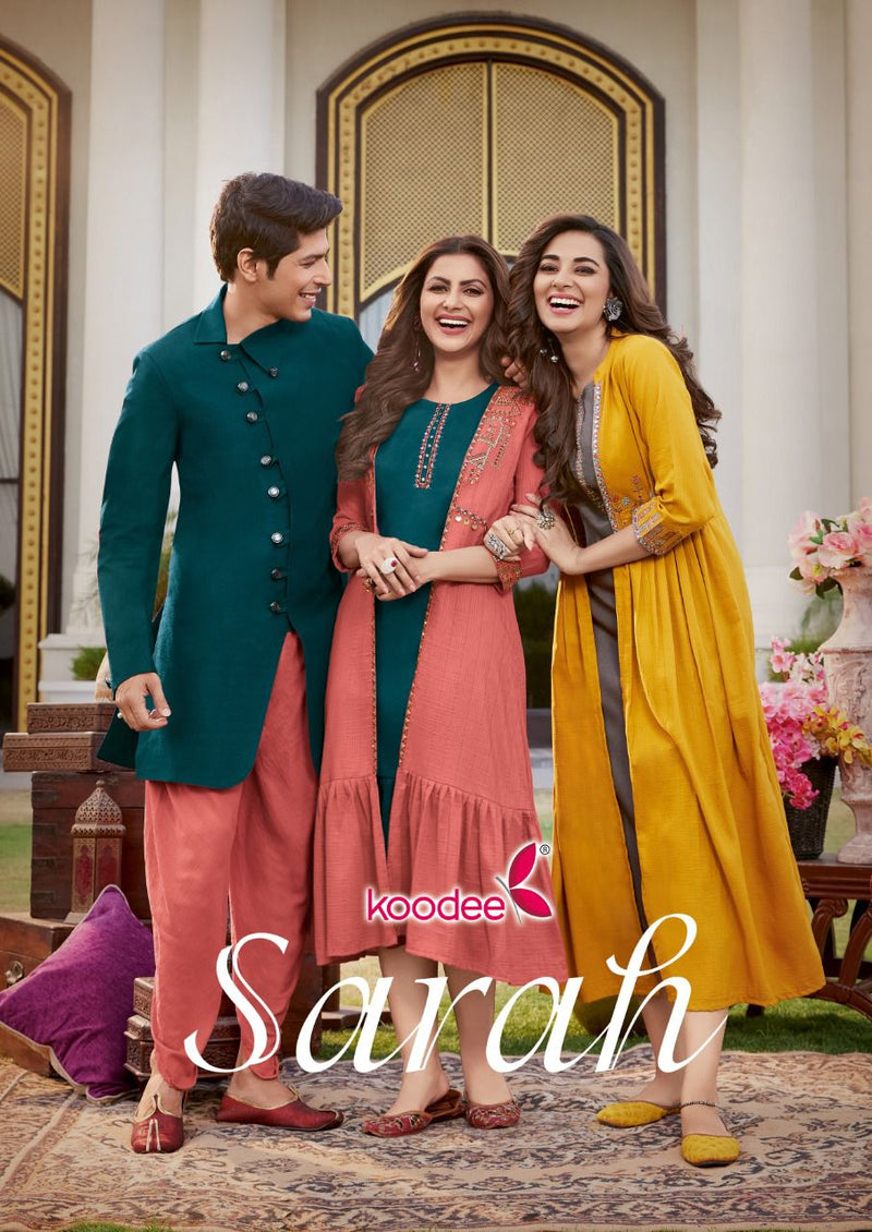 Koodee Fashion Sarah Chinon With Fancy Work Stylish Designer Festive Wear Fancy Kurti
