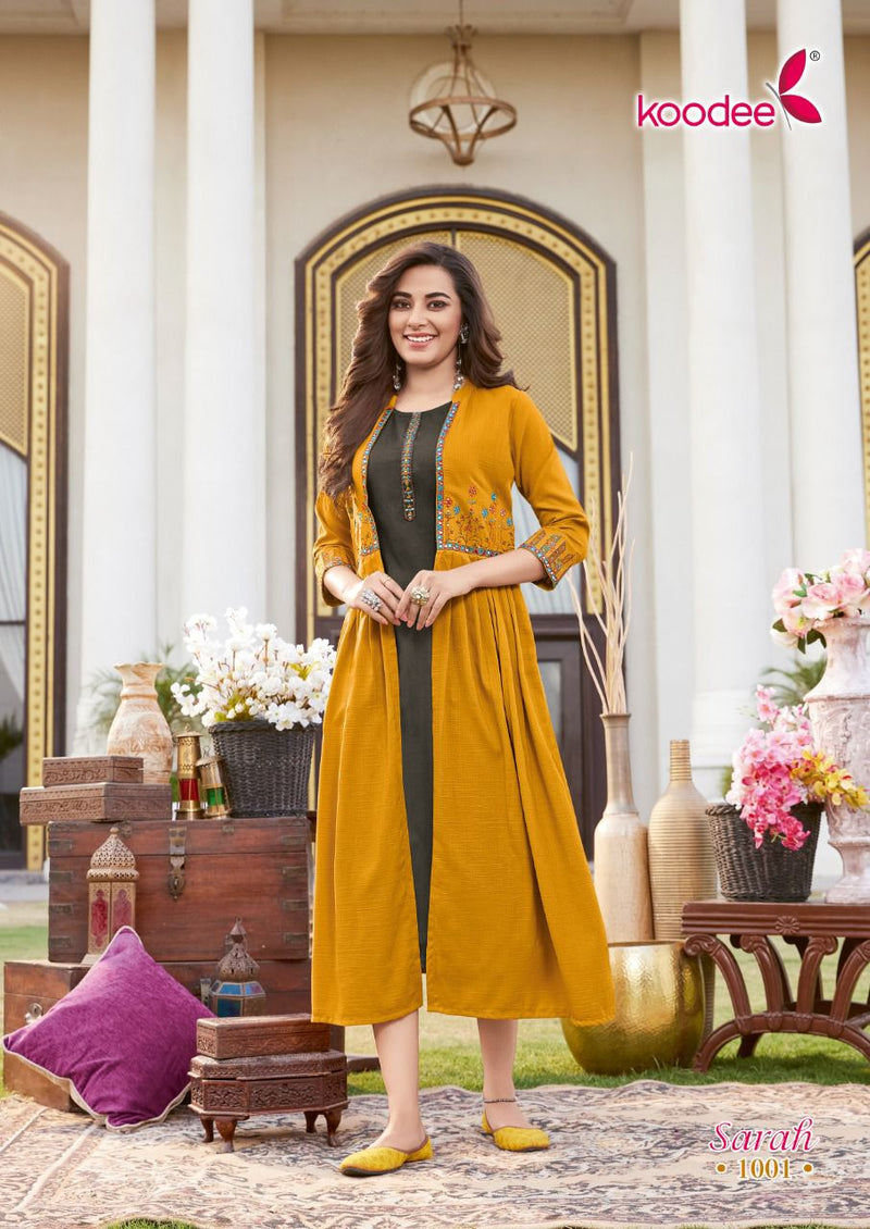 Koodee Fashion Sarah Chinon With Fancy Work Stylish Designer Festive Wear Fancy Kurti