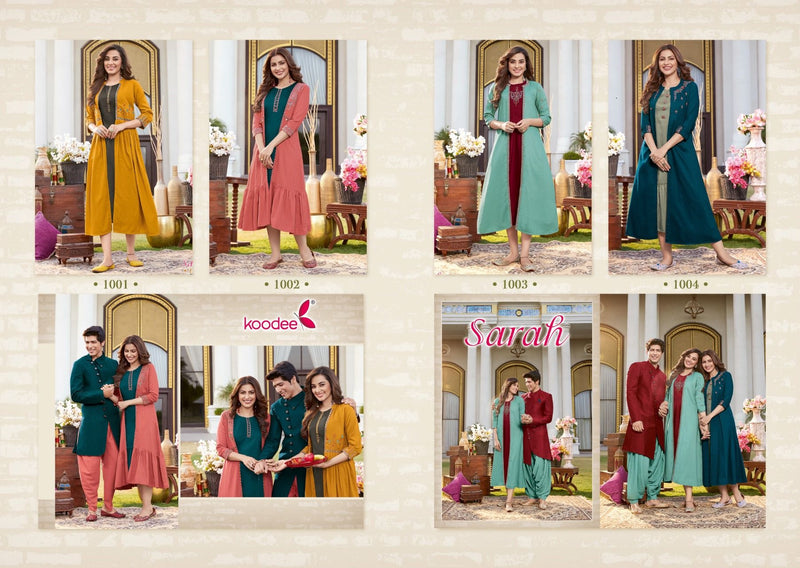 Koodee Fashion Sarah Chinon With Fancy Work Stylish Designer Festive Wear Fancy Kurti