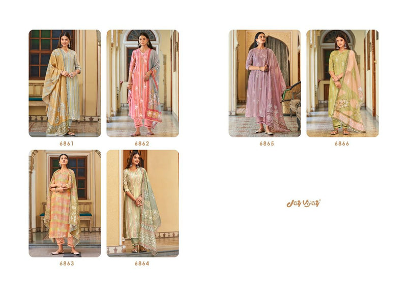 Jay Vijay Sarana Pure Moga Silk Digital Print With Handwork Designer Party Wear Salwar Kameez