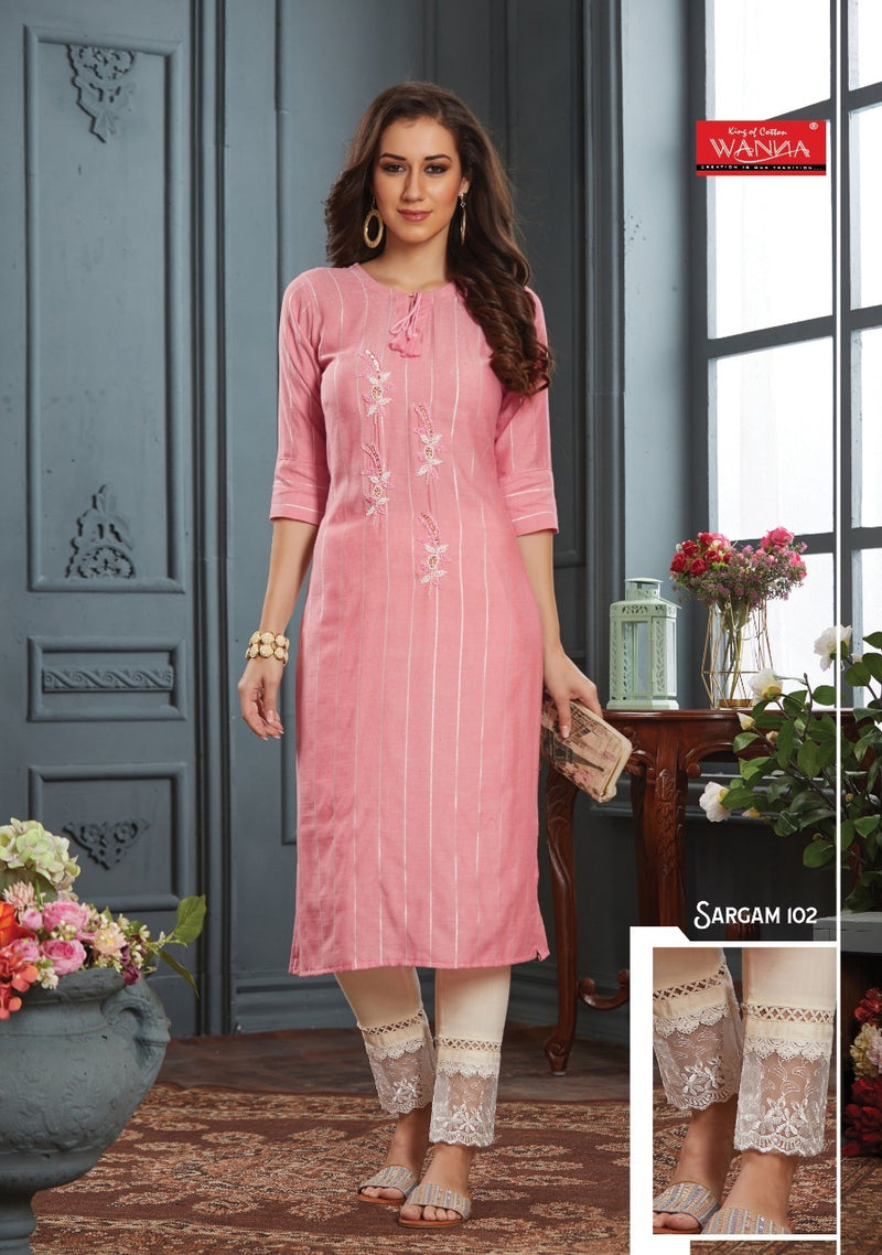 Wanna Sargam Viscose Rayon Stripes Fancy Kurti