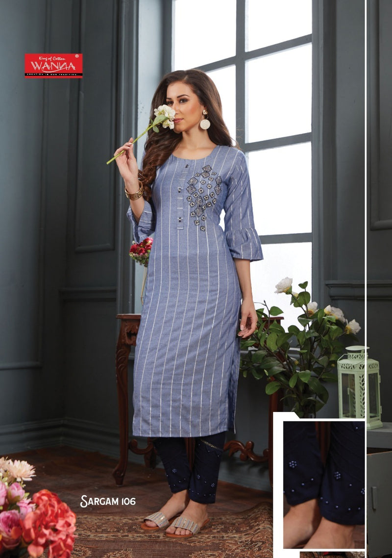 Wanna Sargam Viscose Rayon Stripes Fancy Kurti