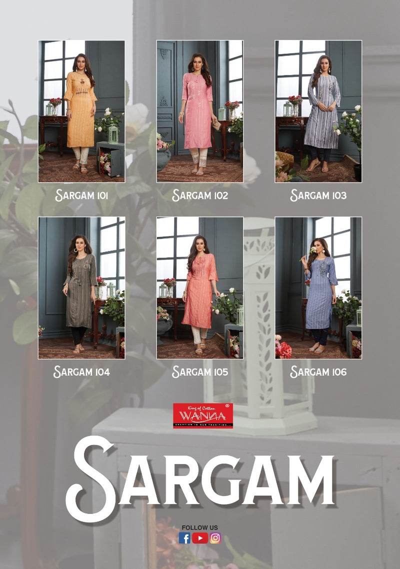 Wanna Sargam Viscose Rayon Stripes Fancy Kurti