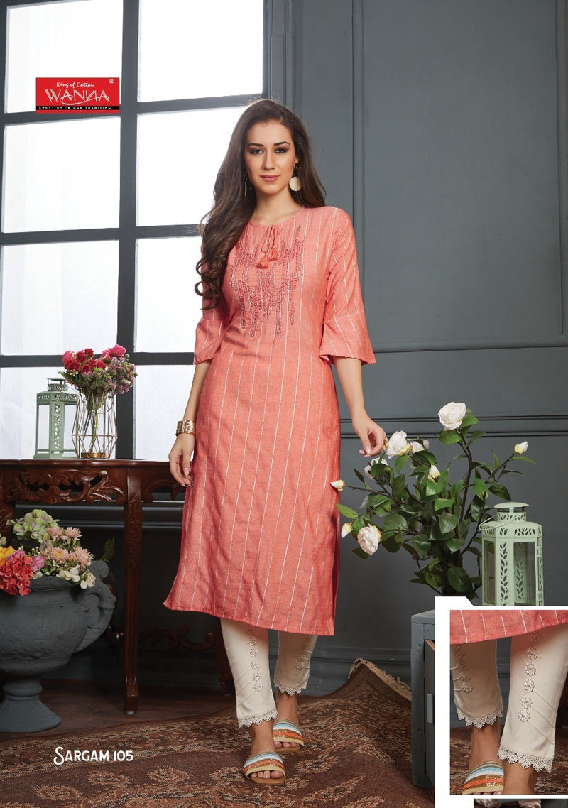 Wanna Sargam Viscose Rayon Stripes Fancy Kurti