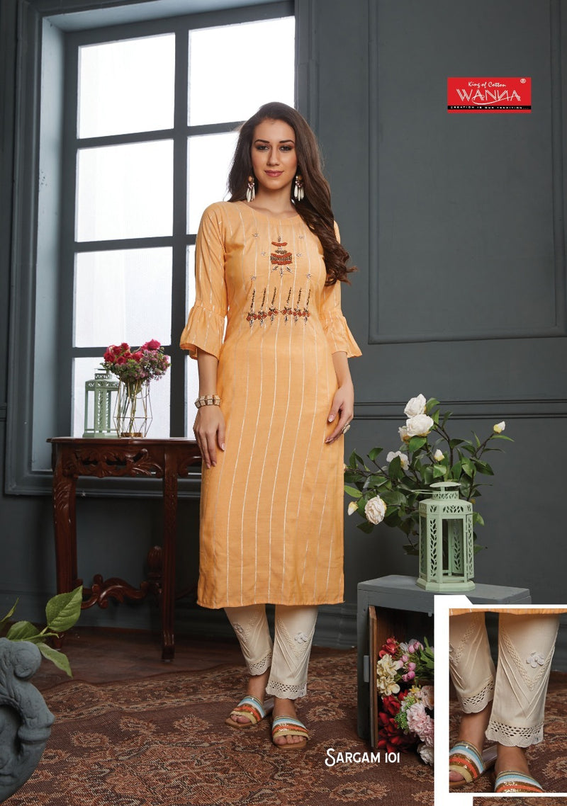 Wanna Sargam Viscose Rayon Stripes Fancy Kurti