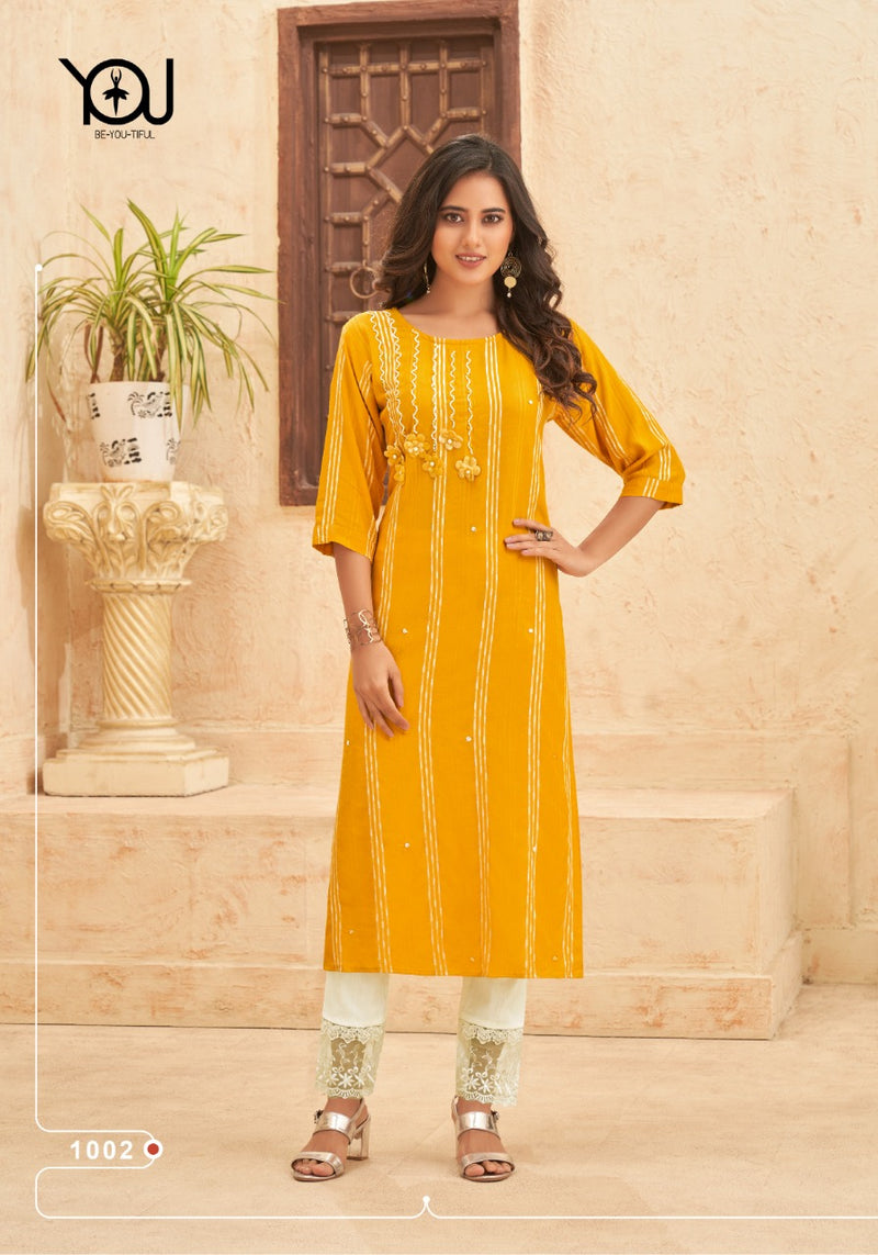 Wanna Sargam Vol 3 Rayon Stripes Fancy Festive Wear Kurtis With Bottom