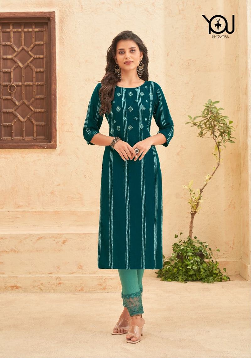 Wanna Sargam Vol 3 Rayon Stripes Fancy Festive Wear Kurtis With Bottom