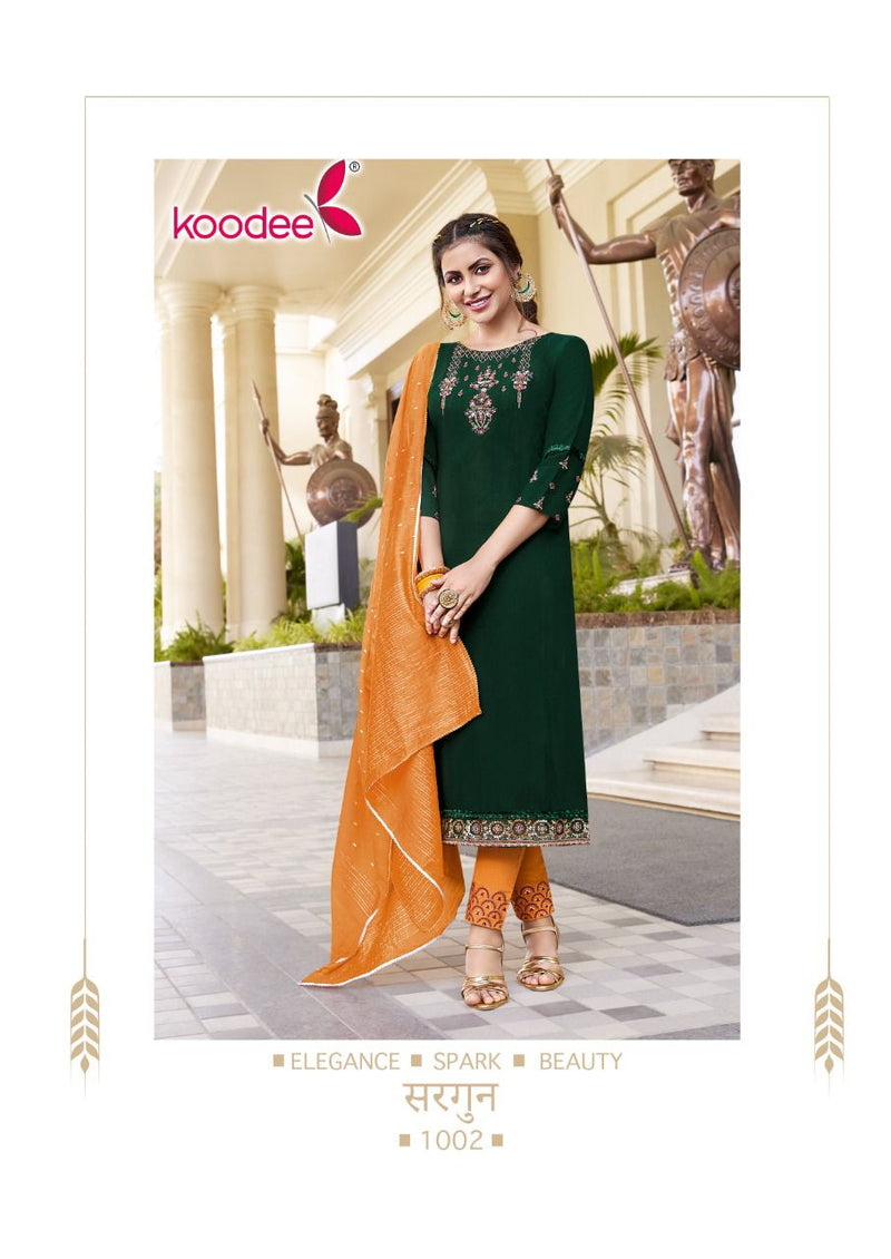 Koodee Fashion Sargun Vol 1 Viscose With Heavy Embroidery Work Beautiful Kurti