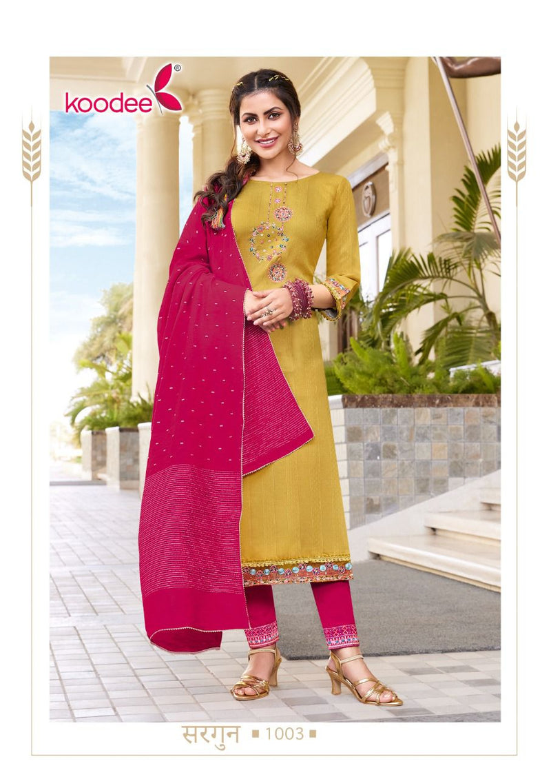 Koodee Fashion Sargun Vol 1 Viscose With Heavy Embroidery Work Beautiful Kurti