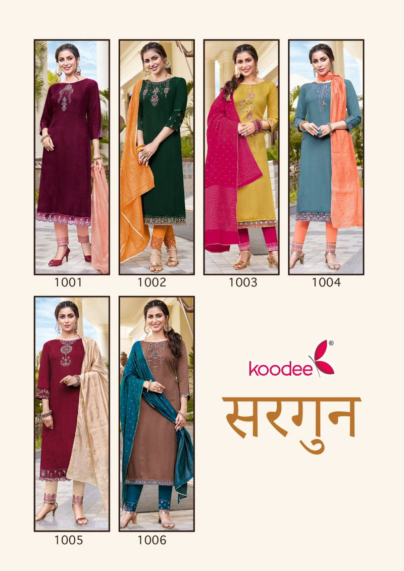 Koodee Fashion Sargun Vol 1 Viscose With Heavy Embroidery Work Beautiful Kurti