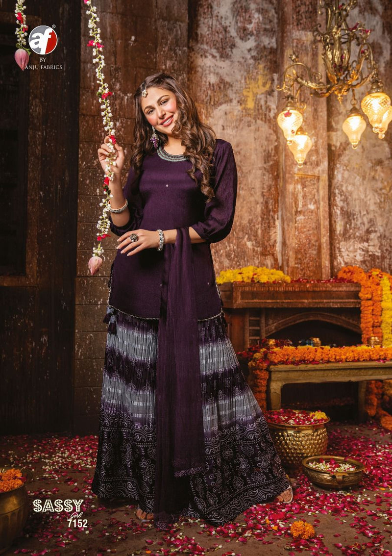 Anju Fabs Sassy Girl Vol 2 Chiffon With Fancy Work Stylish Designer Party Wear Kurti