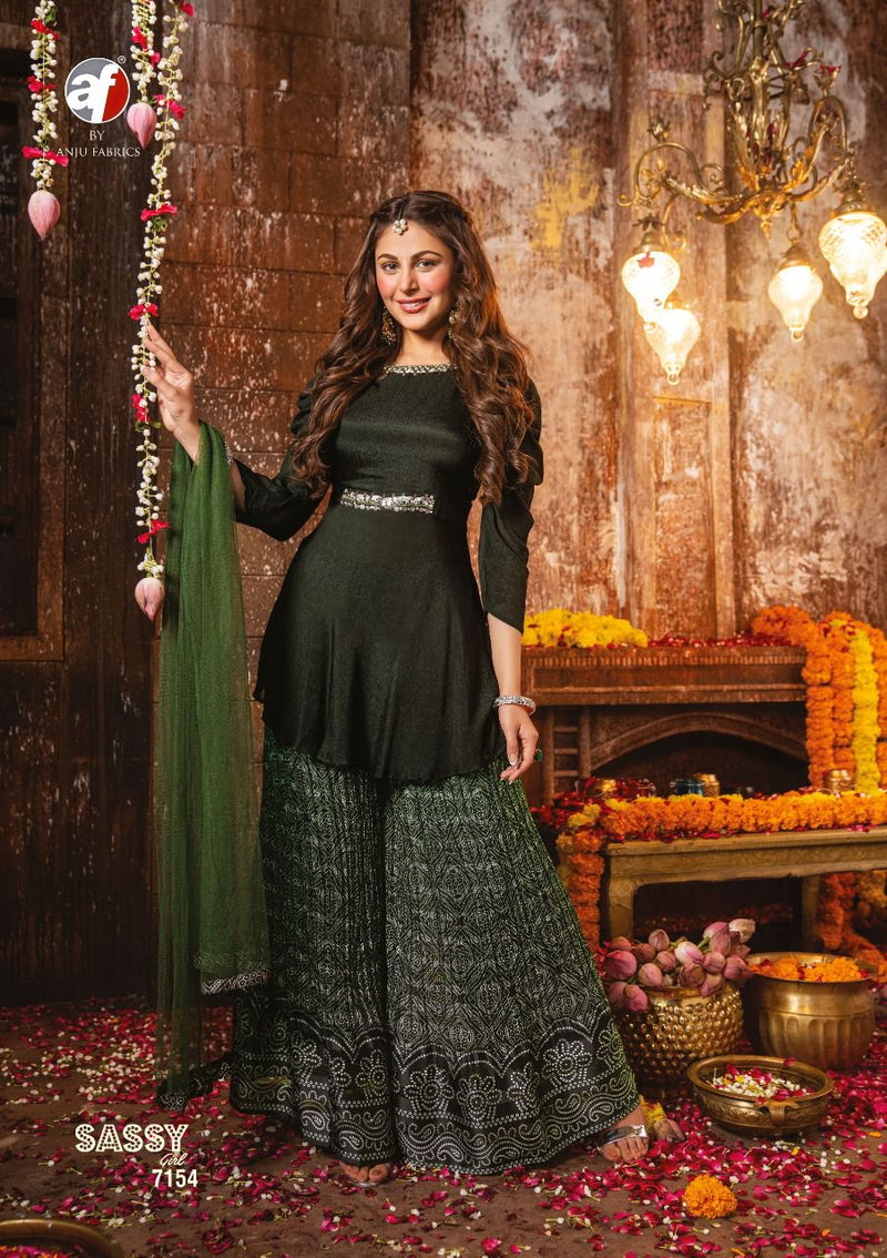 Anju Fabs Sassy Girl Vol 2 Chiffon With Fancy Work Stylish Designer Party Wear Kurti