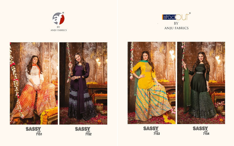 Anju Fabs Sassy Girl Vol 2 Chiffon With Fancy Work Stylish Designer Party Wear Kurti