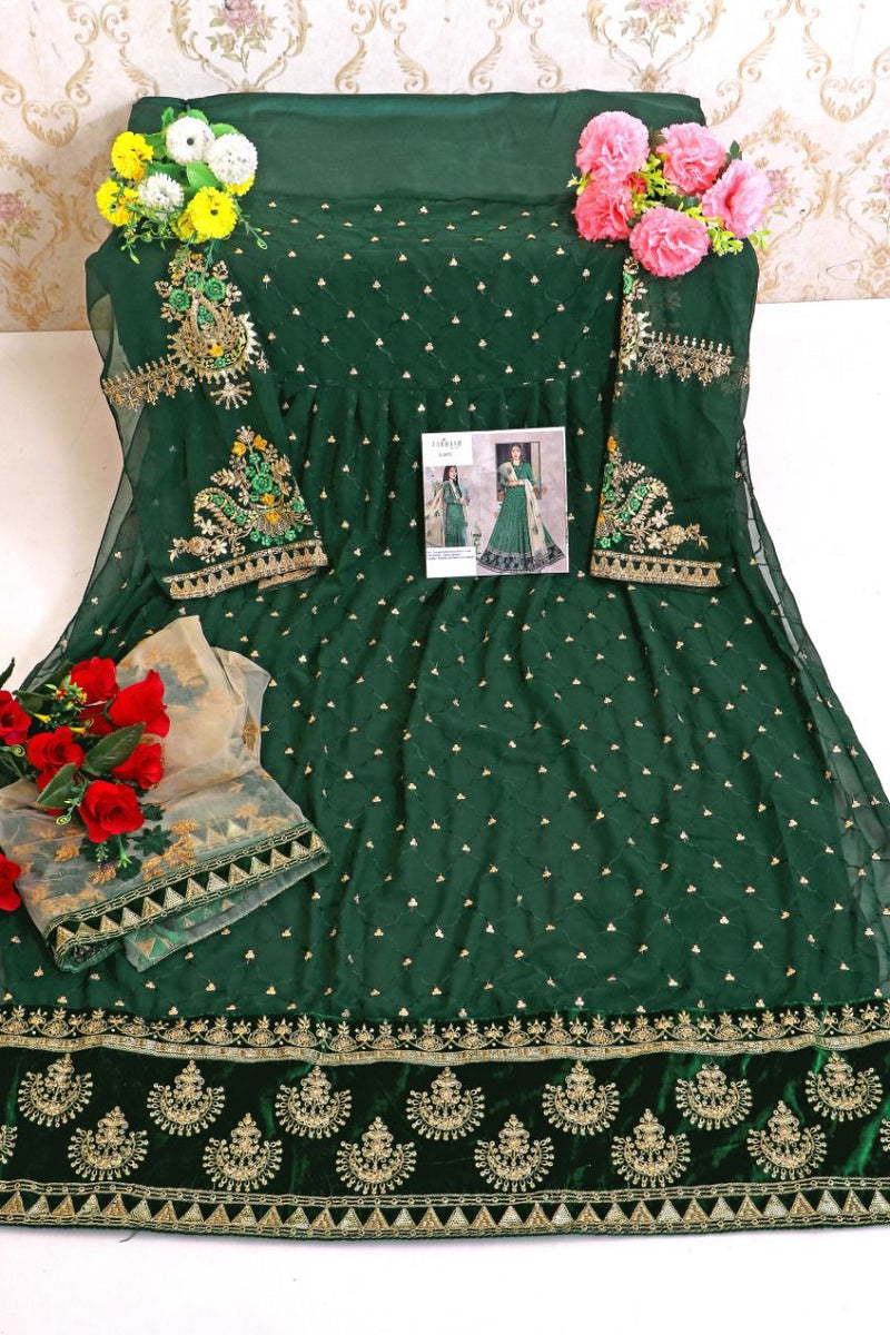 Zarqash Sateen Maria B Fox Georgette Heavy Embroidered Sharara Salwar Suits