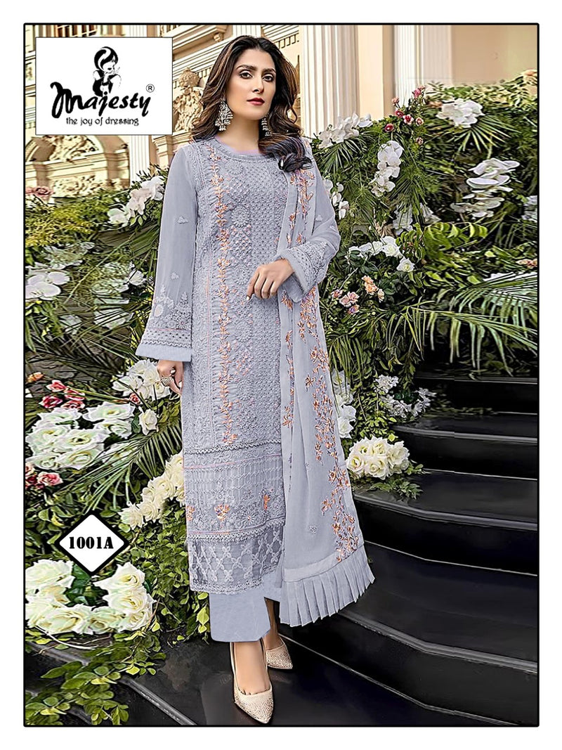 Majesty Satrangi Luxury Lawn Collection Vol 2 Cotton Heavy Embroidered Pakistani Style Party Wear Salwar Kameez