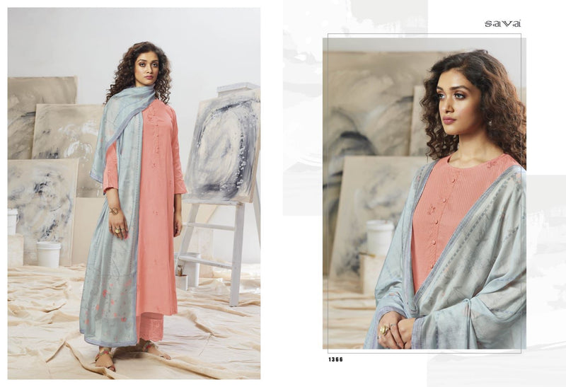 Ganga Sava Mirari Linen Cotton Embroidered Party Wear Salwar Kameez