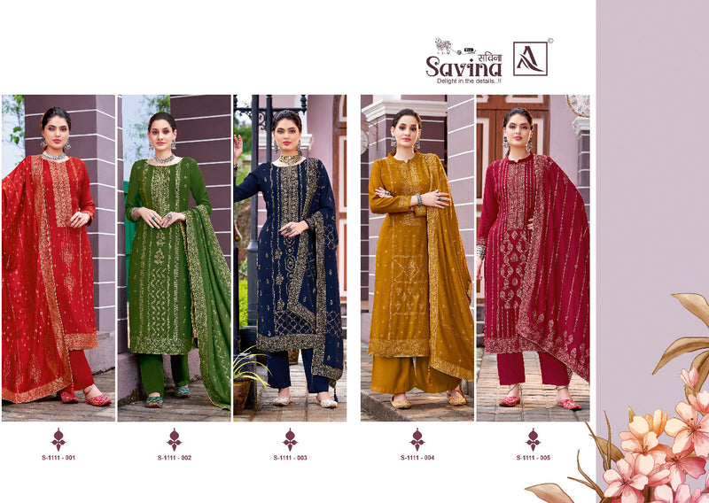Alok Suit Savina Pashmina With Heavy Embroidery Work Stylish Designer Festive Wear Salwar Kameez