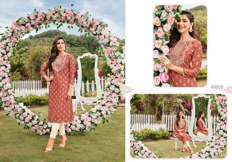 Kapil Trends Sawariya Silk With Heavy Fancy Work Stylish Designer Casual Wear Attractive Look Fancy Kurti