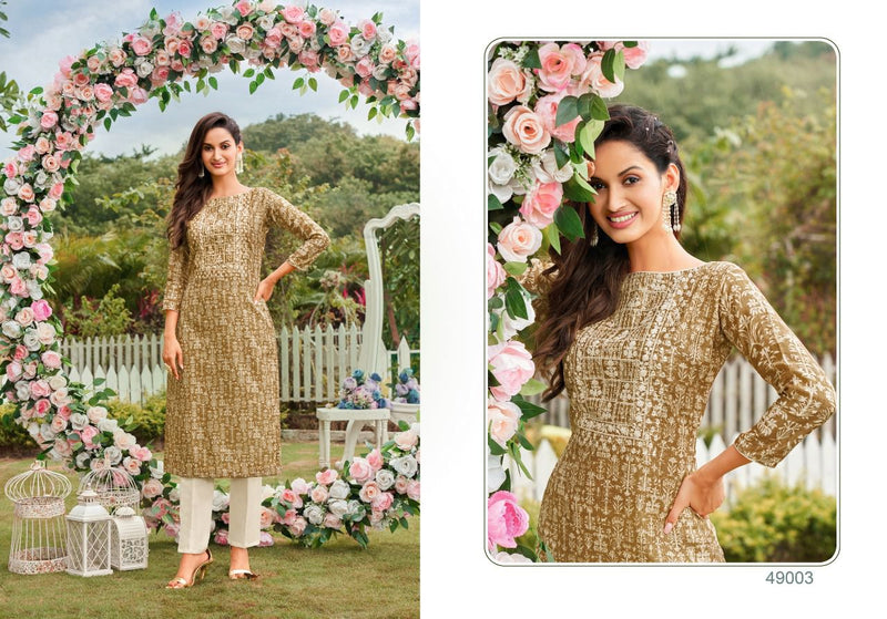 Kapil Trends Sawariya Silk With Heavy Fancy Work Stylish Designer Casual Wear Attractive Look Fancy Kurti