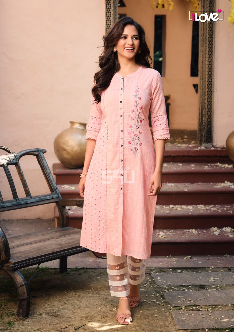 S4u 1Love Schiffli Cotton Fancy Stylish Party Wear Designer Kurtis