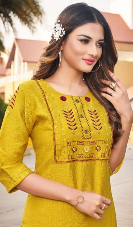 Kalaroop Kajree Fashion Score Rayon Fancy Stytlish Party Wear Kurtis
