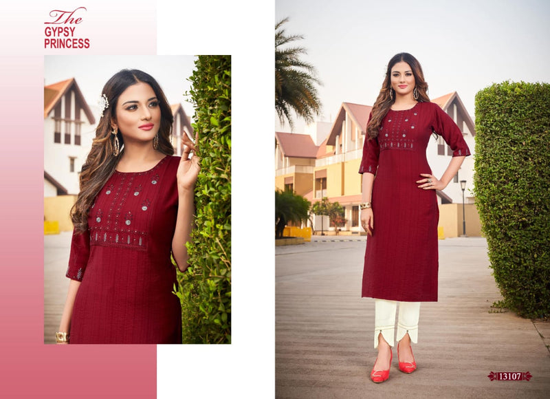 Kalaroop Kajree Fashion Score Rayon Fancy Stytlish Party Wear Kurtis