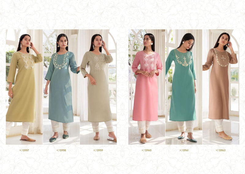 Kalaroop Kajree Seagull Rayon Designer Straight Party Wear Kurtis