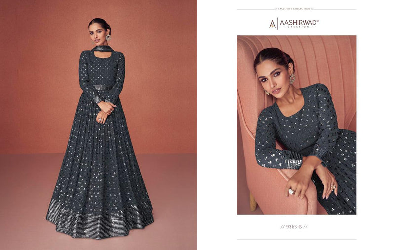 Aashirwad Creation Season Gold Georgette With Beautiful Heavy Embroidery Work Stylish Designer Long Kurti