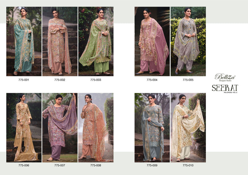 Belliza Designer Studio Seerat Vol 2 Heavy Jam Cotton Digital Print Exclusive Boring Daman Embroidery Work Designer Partywear Salwar Suit