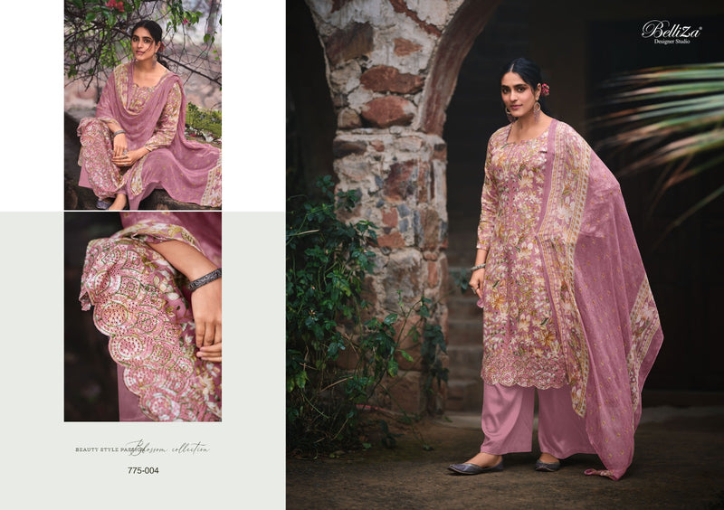 Belliza Designer Studio Seerat Vol 2 Heavy Jam Cotton Digital Print Exclusive Boring Daman Embroidery Work Designer Partywear Salwar Suit