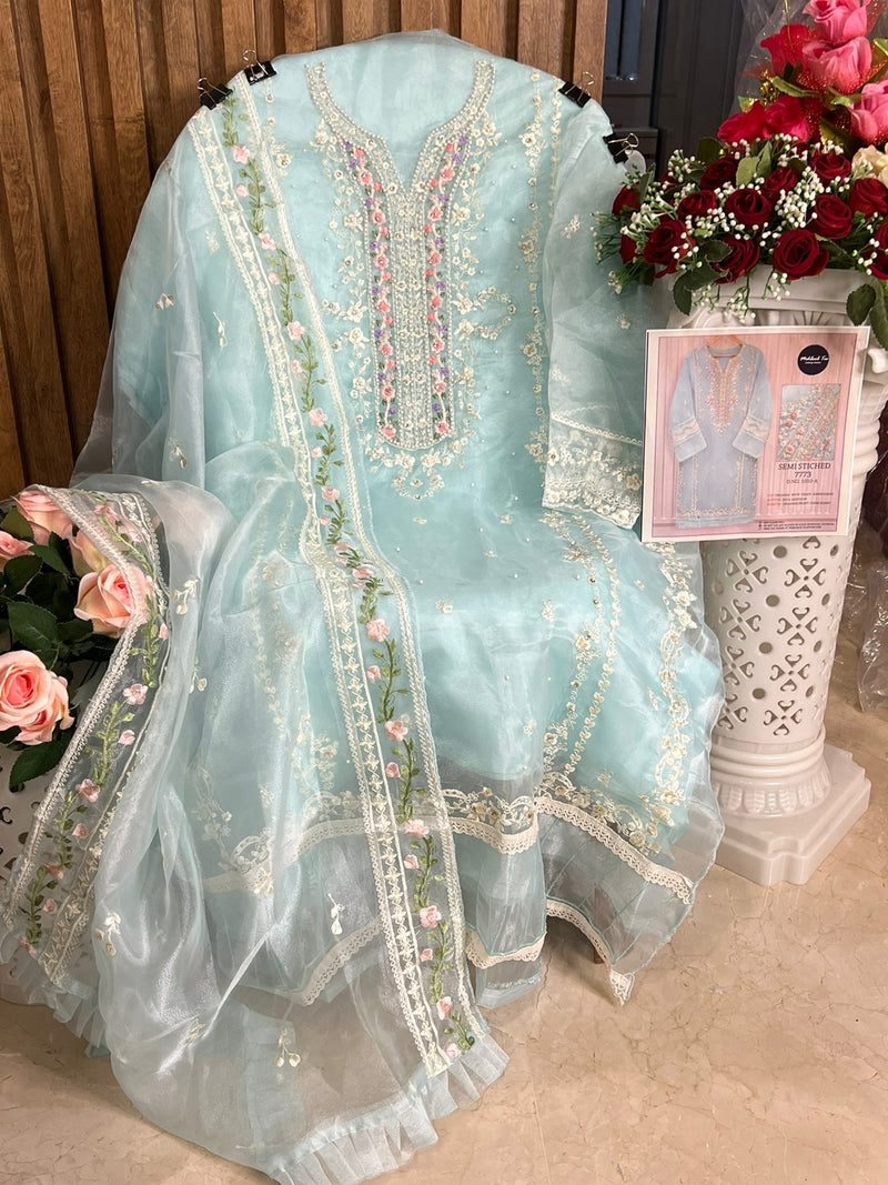 Mehboob Tex Semi Vol 1 Organza With Embroidery Work Stylish Designer Pakistani Salwar Suit