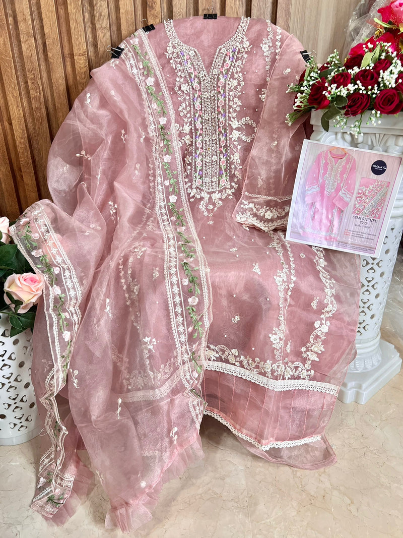 Mehboob Tex Semi Vol 1 Organza With Embroidery Work Stylish Designer Pakistani Salwar Suit