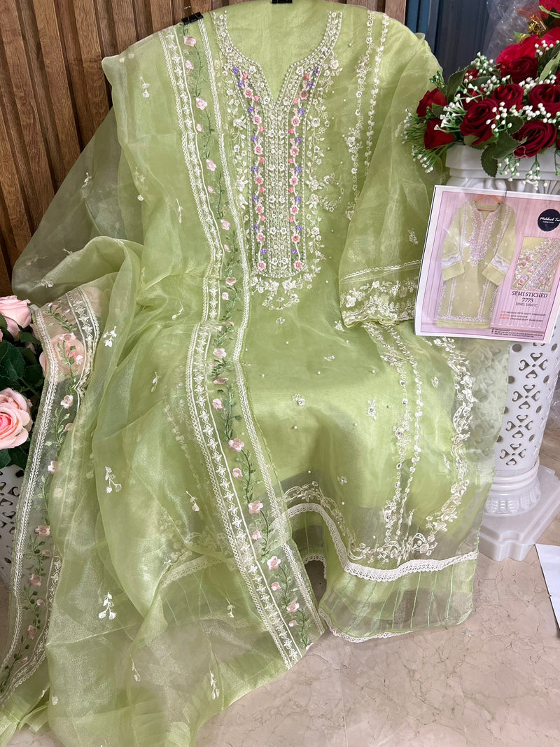 Mehboob Tex Semi Vol 1 Organza With Embroidery Work Stylish Designer Pakistani Salwar Suit