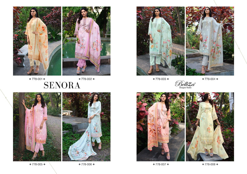 Belliza Designer Senora Jam Cotton Digital Print Exclusive Embroidery Work Designer Printed Salwar Kameez